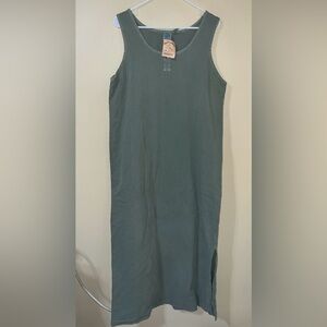 Wek Woman Casual Sleeveless Maxi Dress in Green XL